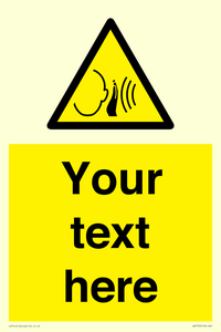 Custom warning sudden loud noise